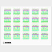 Sticker Carré Fête bébé Rayures et Points (Feuille)