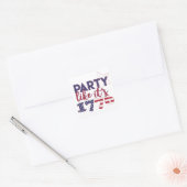 Sticker Carré Fête comme en 1776 - American Flag Typography (Enveloppe)