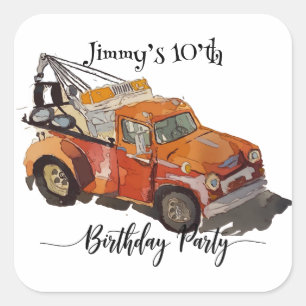 Sticker Carré Fête d'anniversaire avec épave