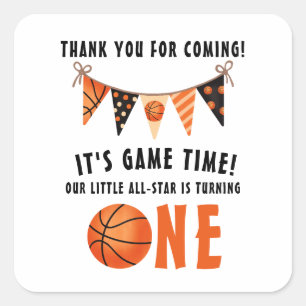 Sticker Carré Fête d'anniversaire de Basketball 1ère année
