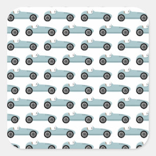 Sticker Carré Fête d'anniversaire de garçon de voiture de course