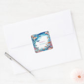 Sticker Carré fête d'anniversaire de la mer arc-en-ciel (Enveloppe)