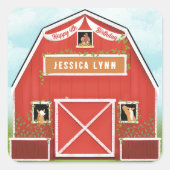 Sticker Carré Fête d'anniversaire de Little Red Barn Farm (Devant)