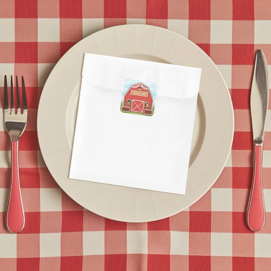 Sticker Carré Fête d'anniversaire de Little Red Barn Farm