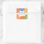 Sticker Carré Fête d'anniversaire du Merci floral (Sac)