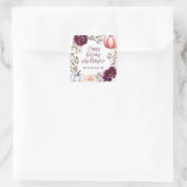 Sticker Carré Fête d'anniversaire d'un petit citrouille à l'auto (Sac)