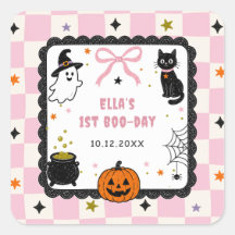 Fête d'anniversaire Halloween à carreaux roses