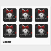 Sticker Carré Fête d'anniversaire Mens Red Black (Feuille)