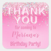 Sticker Carré Fête d'anniversaire rose Ombre Favoriser (Devant)