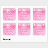 Sticker Carré Fête d'anniversaire rose Ombre Favoriser (Feuille)