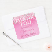 Sticker Carré Fête d'anniversaire rose Ombre Favoriser (Enveloppe)