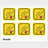 Sticker Carré Fête d'anniversaire sur le thème de la constructio (Feuille)