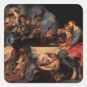 Sticker Carré Fête dans la maison de Simon le Pharisien, c.1620