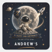Sticker Carré Fête d'astronaute spatial (Devant)