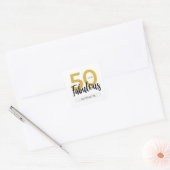 Sticker Carré Fête de 50e anniversaire personnalisée avec écritu (Enveloppe)
