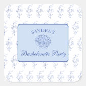 Sticker Carré Fête de Bachelorette de Grande-Mère Côtière (Devant)