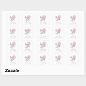 Sticker Carré Fête de Bachelorette Glam Talons Argent Roses Rose (Feuille)