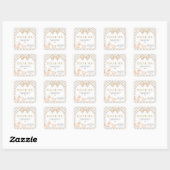Sticker Carré Fête de bébé Canard Silly en Gingham (Feuille)