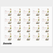 Sticker Carré Fête de bébé fille Golf Let's Par-tee (Feuille)