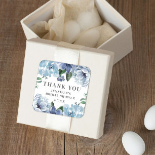 Sticker Carré Fête de Fête des mariées florale bleu romantique F