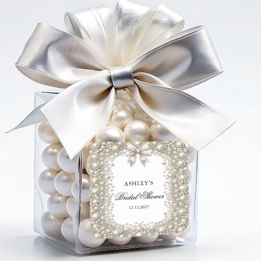 Sticker Carré Fête de fiançailles Diamants et Perles