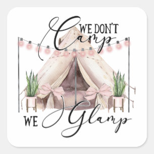 Sticker Carré Fête de glamping