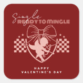Sticker Carré Fête de la Saint-Valentin pour célibataires Coupe  (Devant)