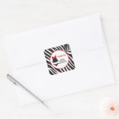 Sticker Carré Fête de lingerie rouge Merci (Enveloppe)
