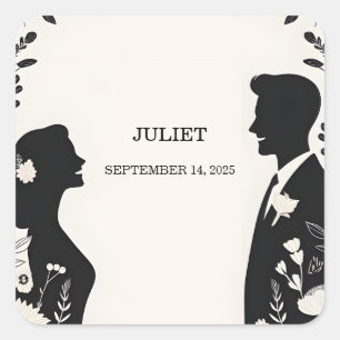 Sticker Carré Fête de Mariage Amusante et Originale avec une Poi