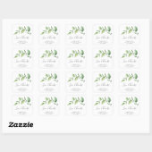 Sticker Carré Fête de mariage champêtre avec feuillage vert (Feuille)