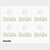 Sticker Carré Fête de mariage champêtre pastel avec coquelicots (Feuille)
