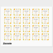 Sticker Carré Fête de mariage Citron Été Main Squeeze  (Feuille)
