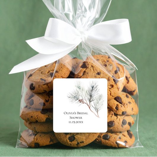 Sticker Carré Fête de mariage Élégante et Blanche de la Forêt d'