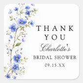 Sticker Carré Fête de mariage Floral Aquarelle (Devant)