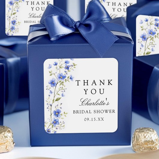 Sticker Carré Fête de mariage Floral Aquarelle