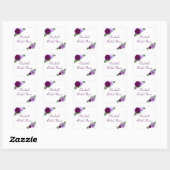 Sticker Carré Fête de mariage floral Paeony Violet (Feuille)