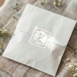 Sticker Carré Fête de mariage floral vintage avec floraison de f