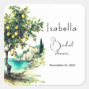 Sticker Carré Fête de mariage italien La Dolce Vita