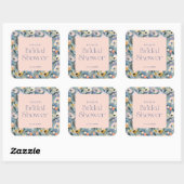 Sticker Carré Fête de mariage pastel vintage rétro (Feuille)