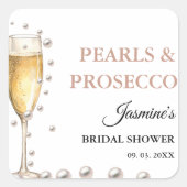 Sticker Carré Fête de mariage Pearls And Prosecco (Devant)