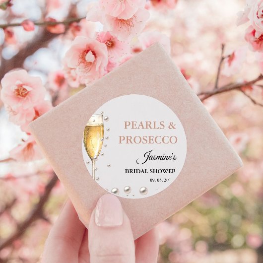 Sticker Carré Fête de mariage Pearls And Prosecco