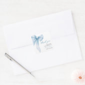 Sticker Carré Fête de Mariage Ruban Bleu Coquette (Enveloppe)