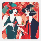 Sticker Carré Fête de Noël (Devant)