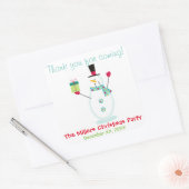 Sticker Carré Fête de Noël de Snowman Favoriser (Enveloppe)