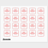 Sticker Carré Fête de Noël rouge moderne Wavy Border (Feuille)