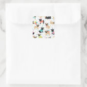 Sticker Carré Fête de Pug Birthday (Sac)