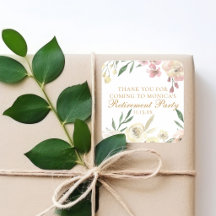 Fête de retraite élégante fleurs écriture or