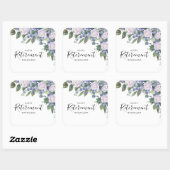 Sticker Carré Fête de retraite florale bleue élégante  (Feuille)