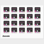 Sticker Carré Fête de science girly (Feuille)