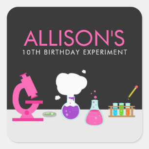 Sticker Carré Fête de science girly